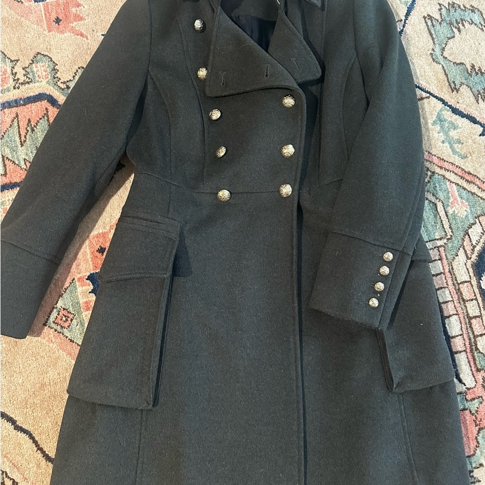 Zara olive green Double-Breasted Trench Coat